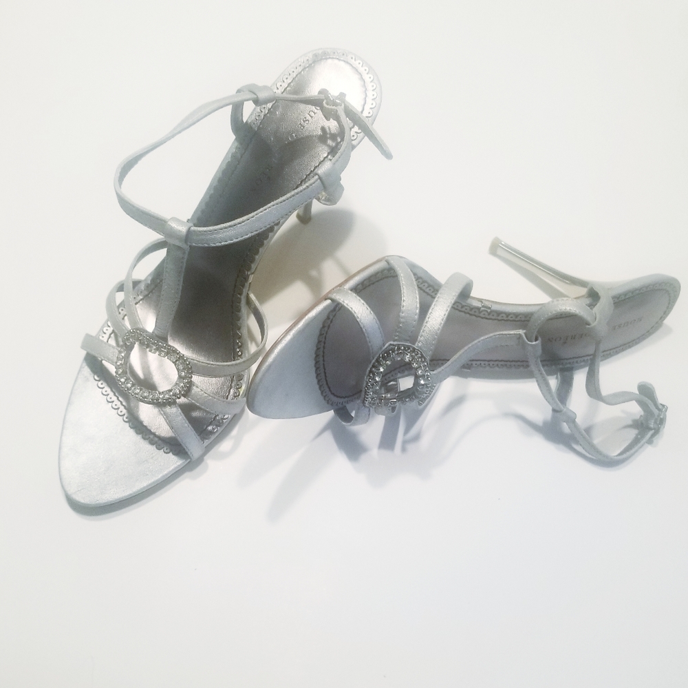 Beyonce's House of Dereon Hot Rock Satin heels 10